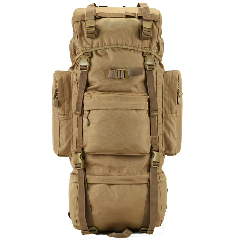 70L Large Backpack Outdoor Sports Bag 3P Tactical Bags for Hiking Camping Climbing Waterproof Wear-Resisting Nylon Bag