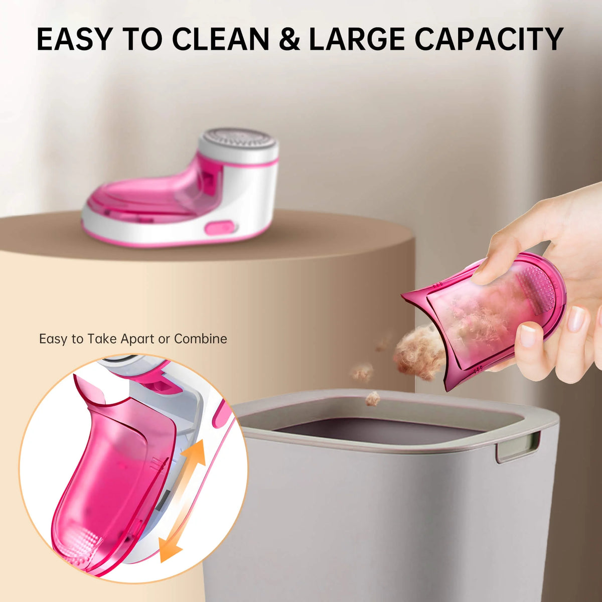 Cordless Fabric Shaver, Rechargeable , Electric Lint Shaver Sweater Defuzzer with 2 Replaceable Stainless Steel Blades, Remove Clothes Fuzz, Pills, Bobbles
