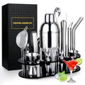 25 Piece Stainless Steel Cocktail Shaker Bar Tool Set with Stand