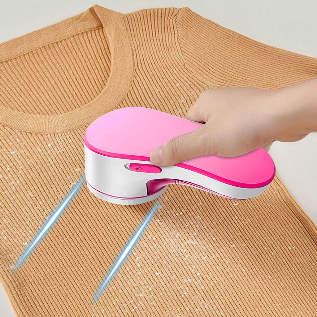 Cordless Fabric Shaver, Rechargeable , Electric Lint Shaver Sweater Defuzzer with 2 Replaceable Stainless Steel Blades, Remove Clothes Fuzz, Pills, Bobbles