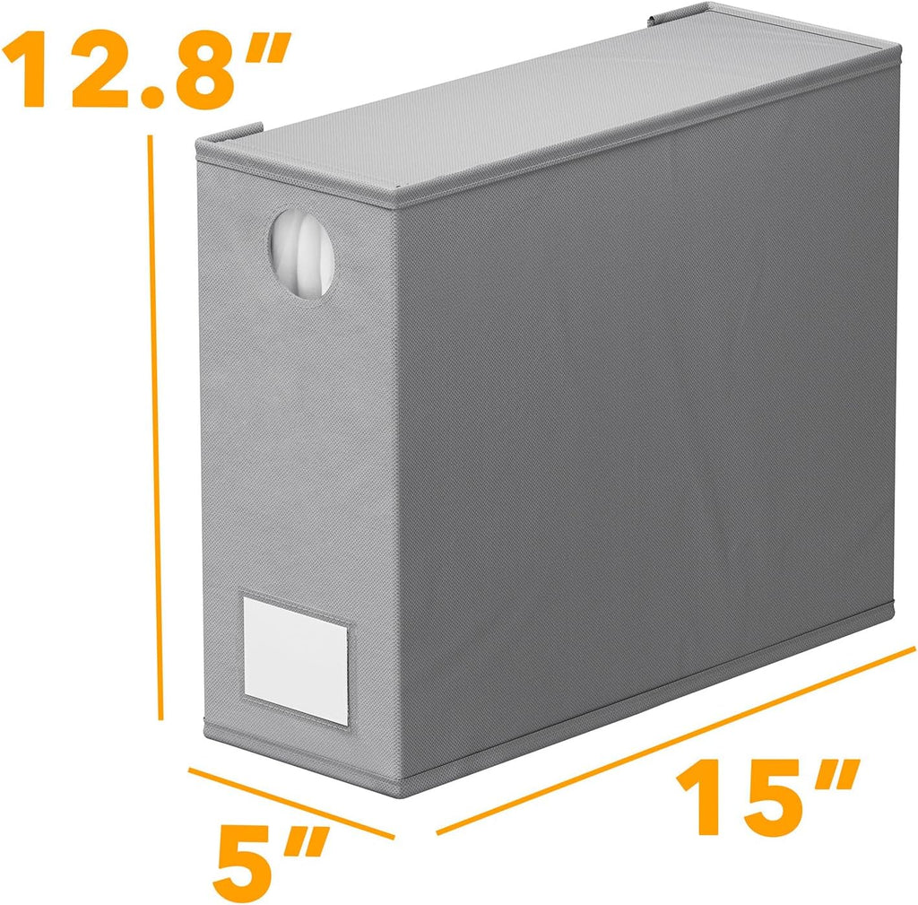 4 Pack Bed Sheet Organizers and Storage, Foldable Organizer for Linen Closet, Sheets Set Folder Keeper with Window XL (Queen & King Size) Organizing Bedding Container, Gray (91ZDSN-SL01-G4)