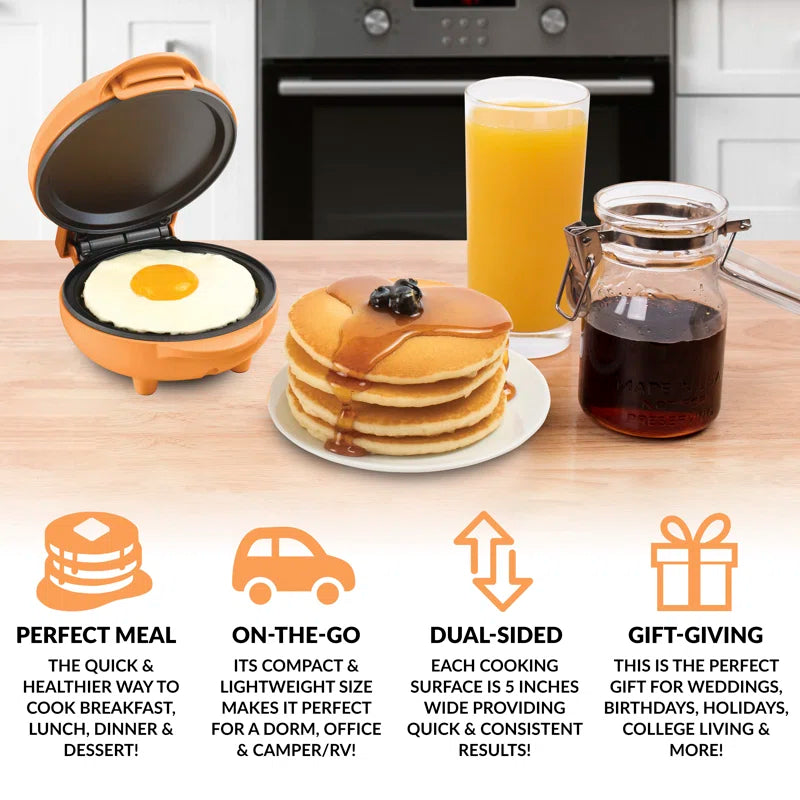 Mymini Personal Electric Griddle, Eggs, Omelets, Pancakes, Breakfast Sandwiches, Quesadillas, Cookies