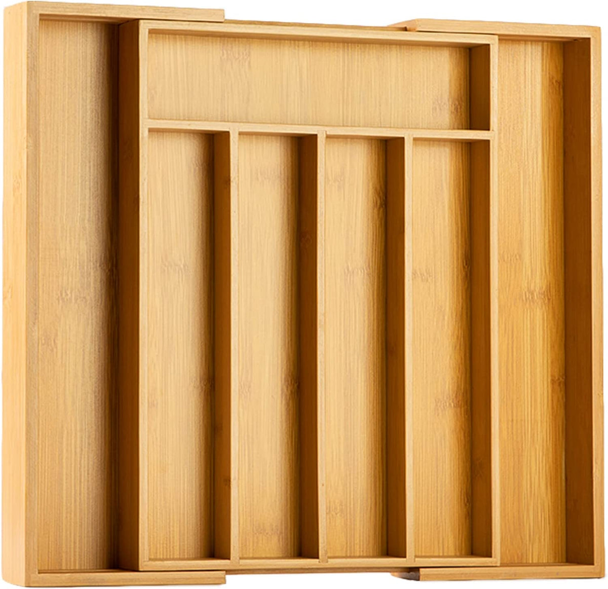 Silverware Organizer Kitchen Drawer Organizer Expandable Bamboo Utensil Holder Cutlery Tray for Kitchen Utensil and Flatware Bedroom Office
