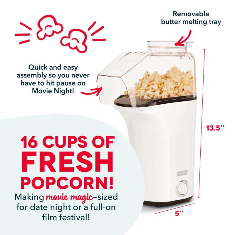 Fresh 16 Cooked Cup Hot Air Popcorn Popper