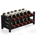 12 Bottles 2-Tier Bamboo Storage Shelf Wine Rack