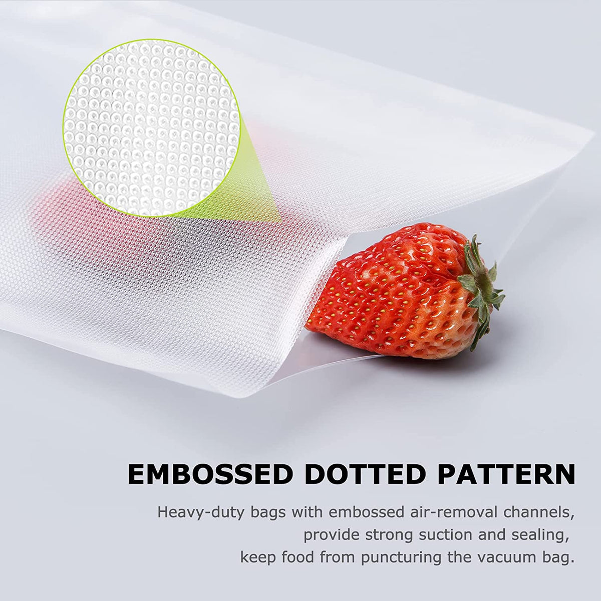 Precut Vacuum Food Sealer Bags 100 Pint 6" X 10", BPA Free, Commercial Grade Textured Food Vacuum Sealer Bag, Thick Embossed Bags for Food Storage and Sous Vide Cooking VB3204