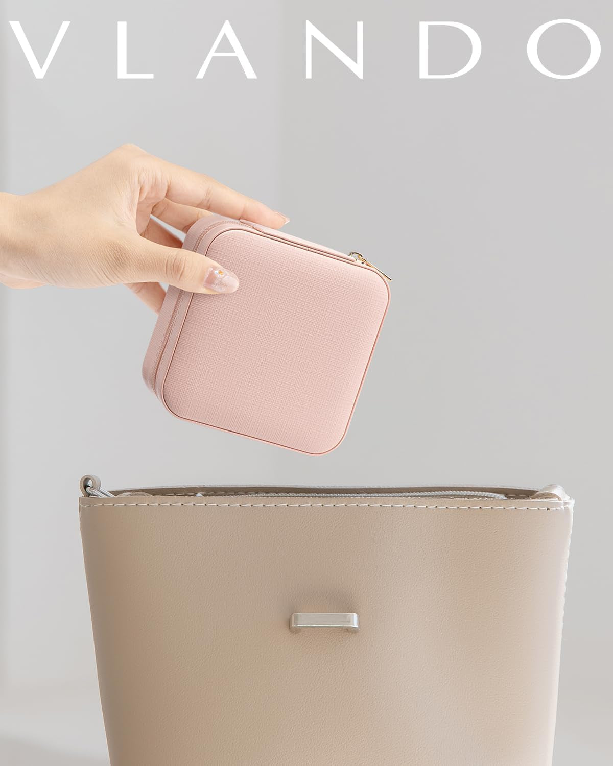 Travel Jewelry Case - Teacher Appreciation Gifts - Small Jewelry Travel Organizer Box Travel Essentials Christmas Gift for Women Girl - Pink