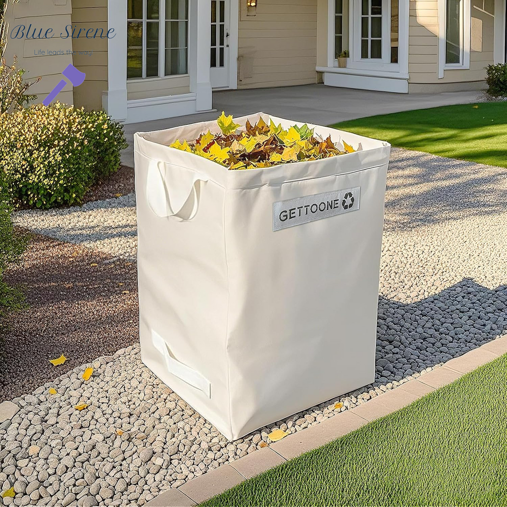 Heavy Duty Lawn and Leaf Bag 92L, Reusable Square Outdoor Yard Waste Bag with 4 Handles, Tear-Resistant for Lawn Clippings, Storage, Moving
