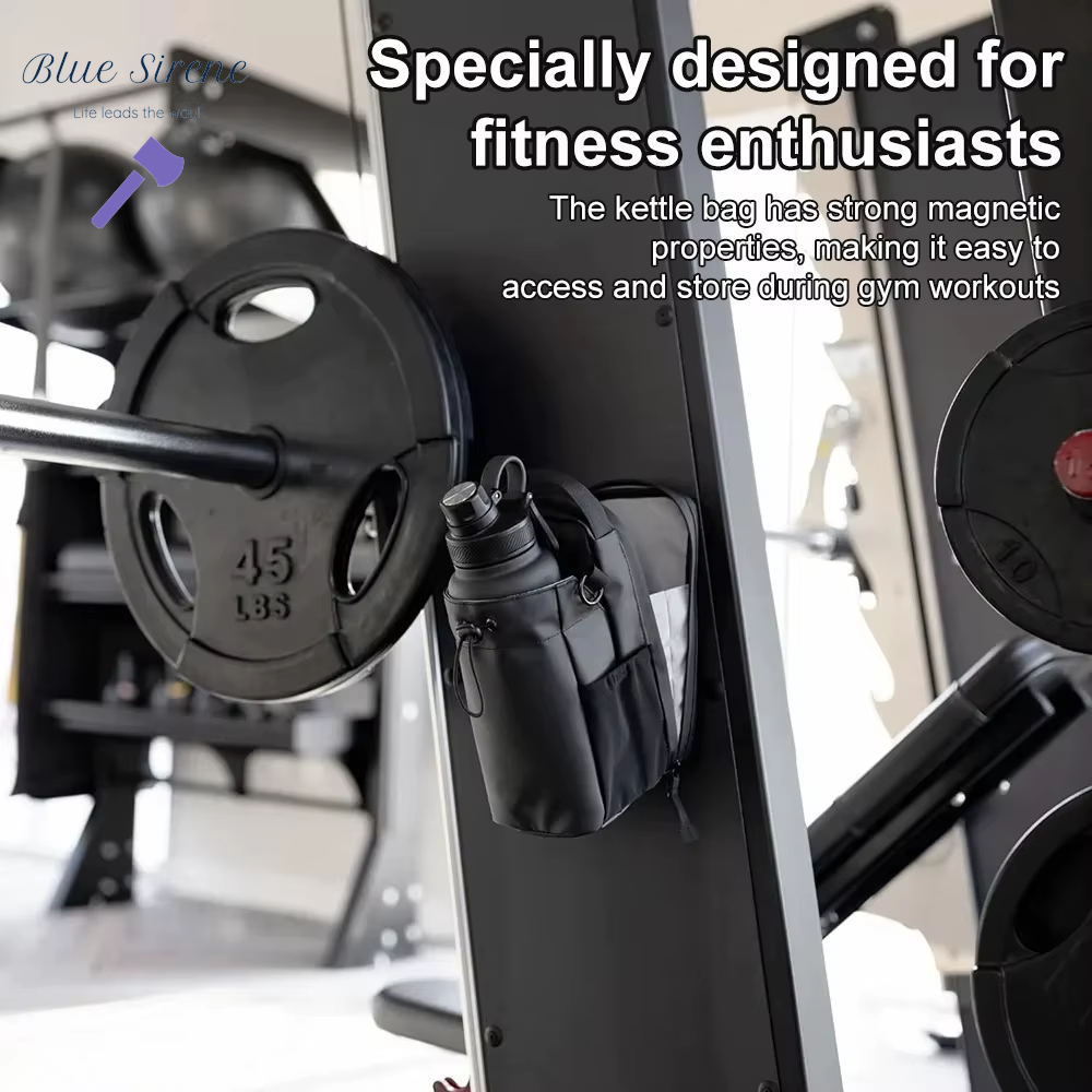 Magnetic Gym Bag Large Capacity Magnetic Carrier Bag with Phone Pocket Portable Gym Water Bottle Pouch Gym Accessories Organizer