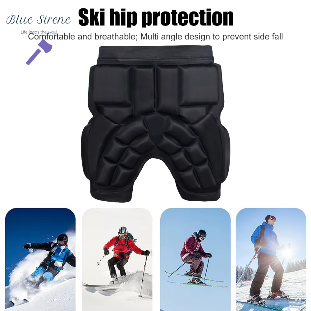 Unisex Hip Padded Shorts EVA Protective Guard Pad Anti-Fall Thickened Hip Protector Adjustable for Adults Kids Skate Ski