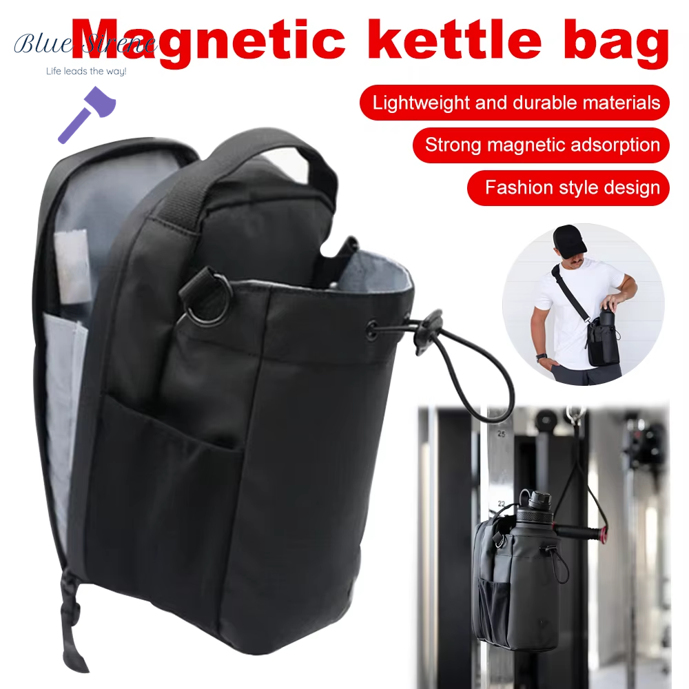 Magnetic Gym Bag Large Capacity Magnetic Carrier Bag with Phone Pocket Portable Gym Water Bottle Pouch Gym Accessories Organizer
