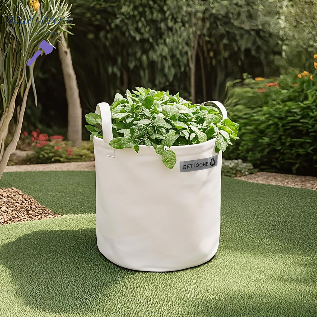 Heavy Duty Lawn and Leaf Bag 92L, Reusable Square Outdoor Yard Waste Bag with 4 Handles, Tear-Resistant for Lawn Clippings, Storage, Moving